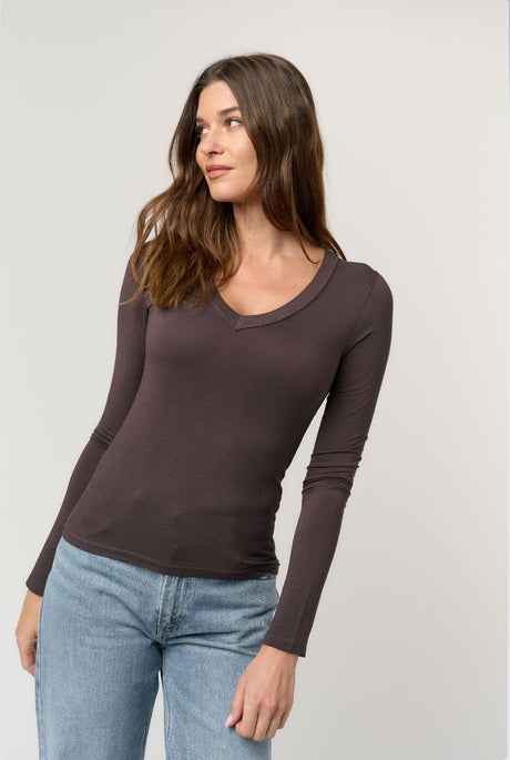 Solace V-Neck Long Sleeve Tops Long Sleeve Project Social T 