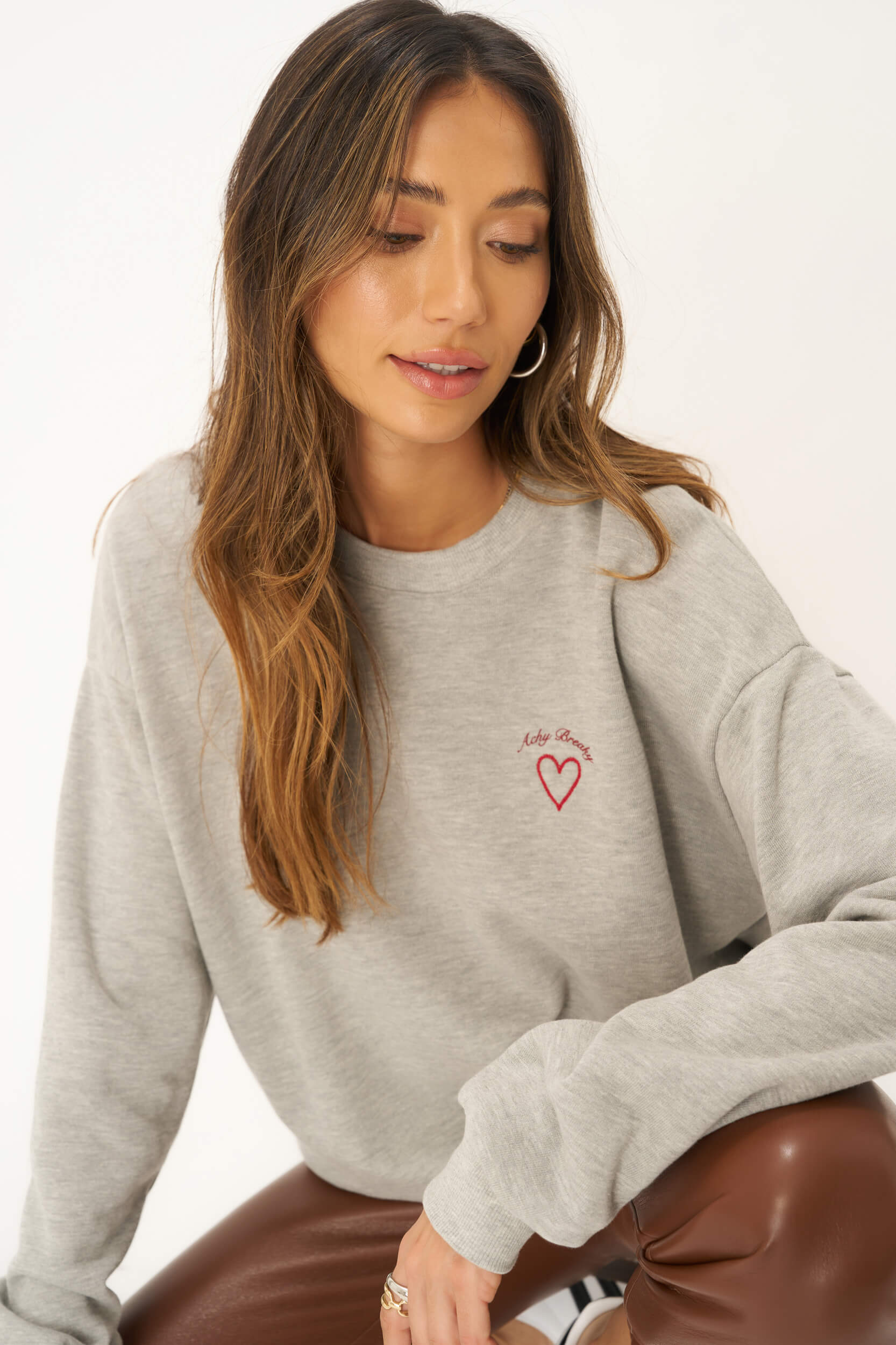 Embroidered PROJECT – Breaky Grey Achy - Sweatshirt Heather SOCIAL T