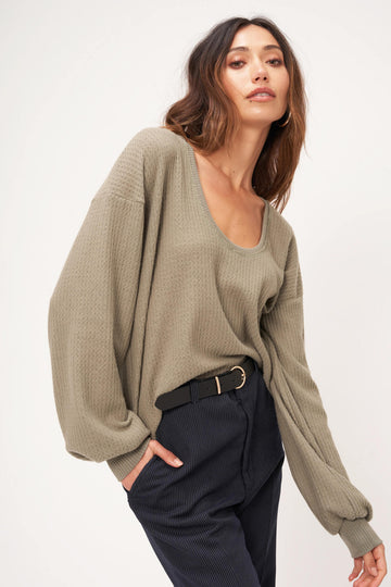 Arvin Brushed Thermal Long Sleeve in Wild Thyme