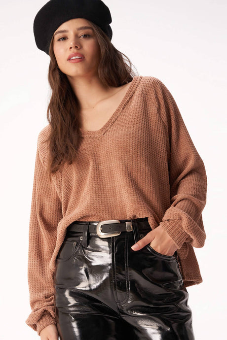 At Your Best Chenille V Neck Long Sleeve LONG SLEEVE Project Social T 