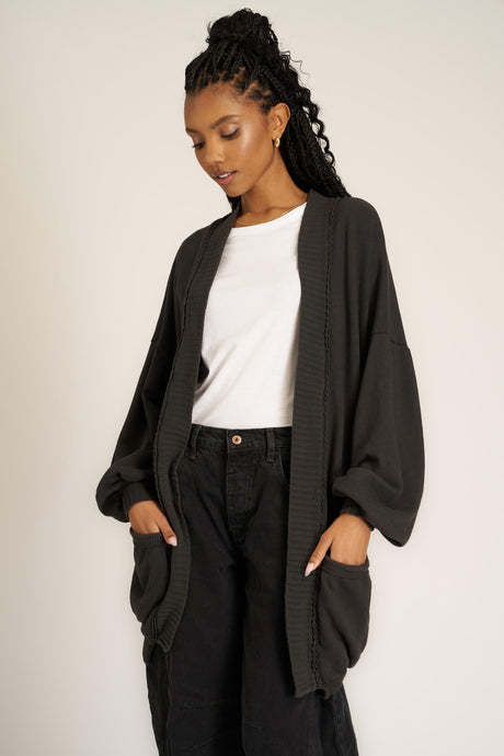Azalea Boyfriend Cardi in Vintage Black