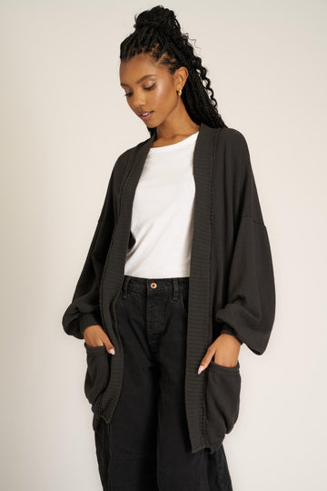 Azalea Boyfriend Cardi in Vintage Black