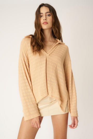 Capistrano Collared Pullover in Panna Cotta