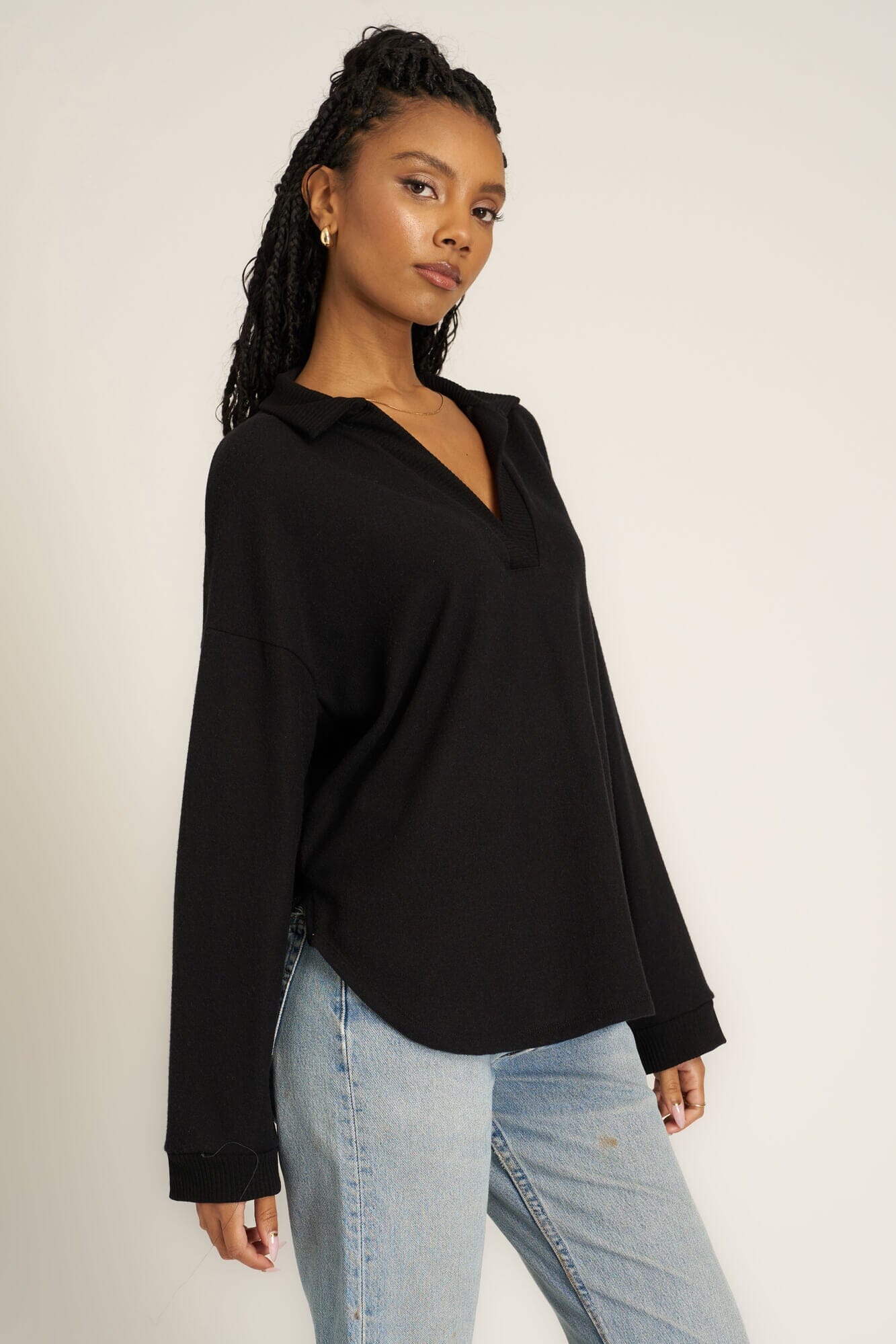 きいこkhadi cotton pulloverblouse Chiara Cozy Collared Pullover – PROJECT SOCIAL T