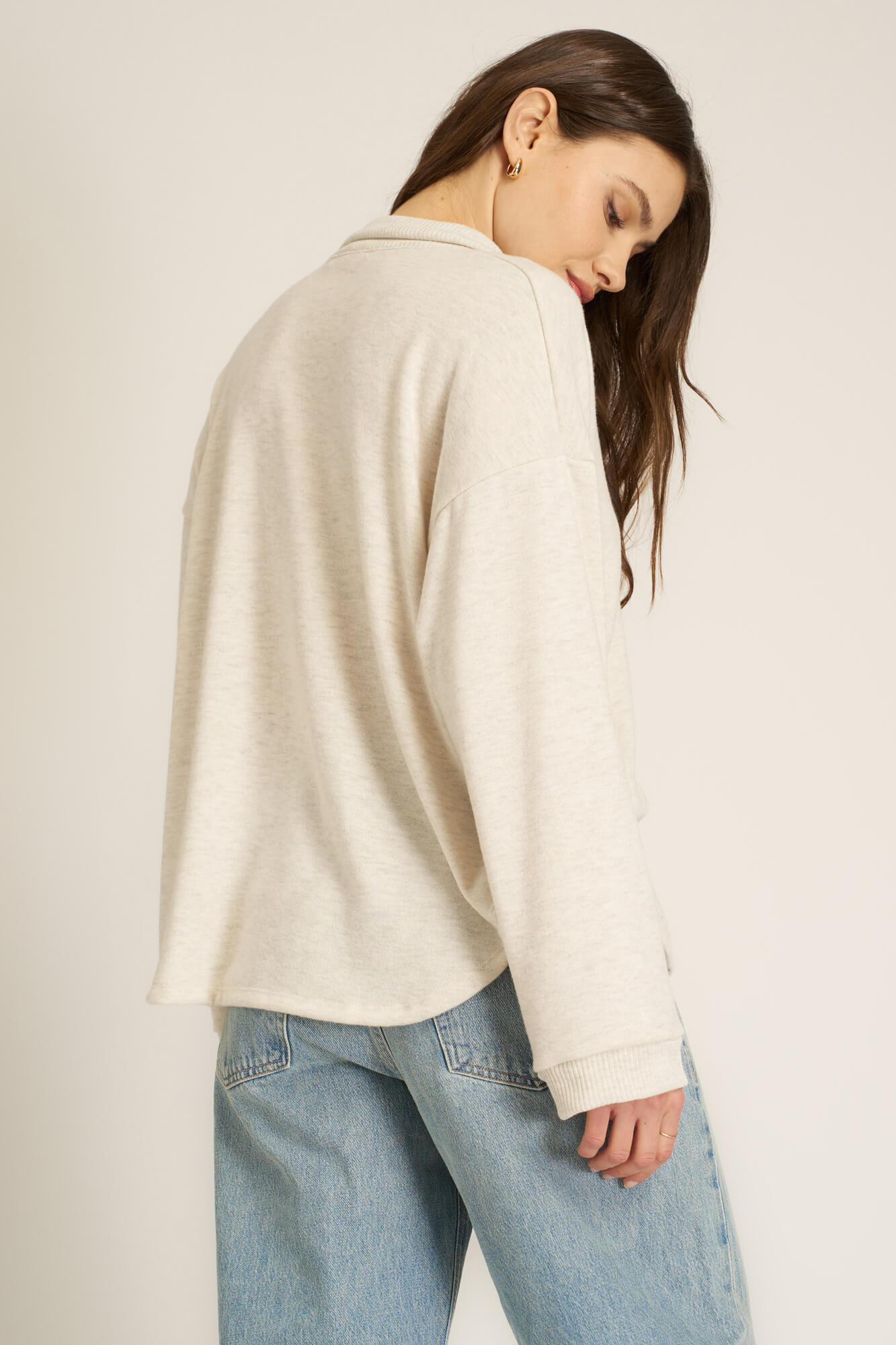 Chiara Cozy Collared Pullover - Oatmeal – PROJECT SOCIAL T