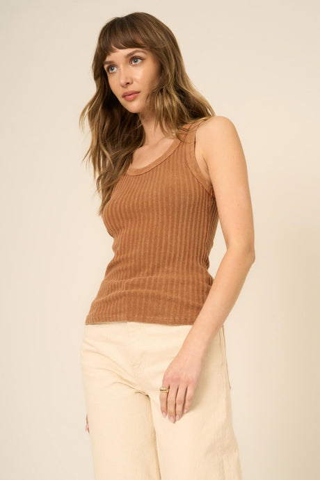 Cooper Sweater Rib Tank in MW Copper