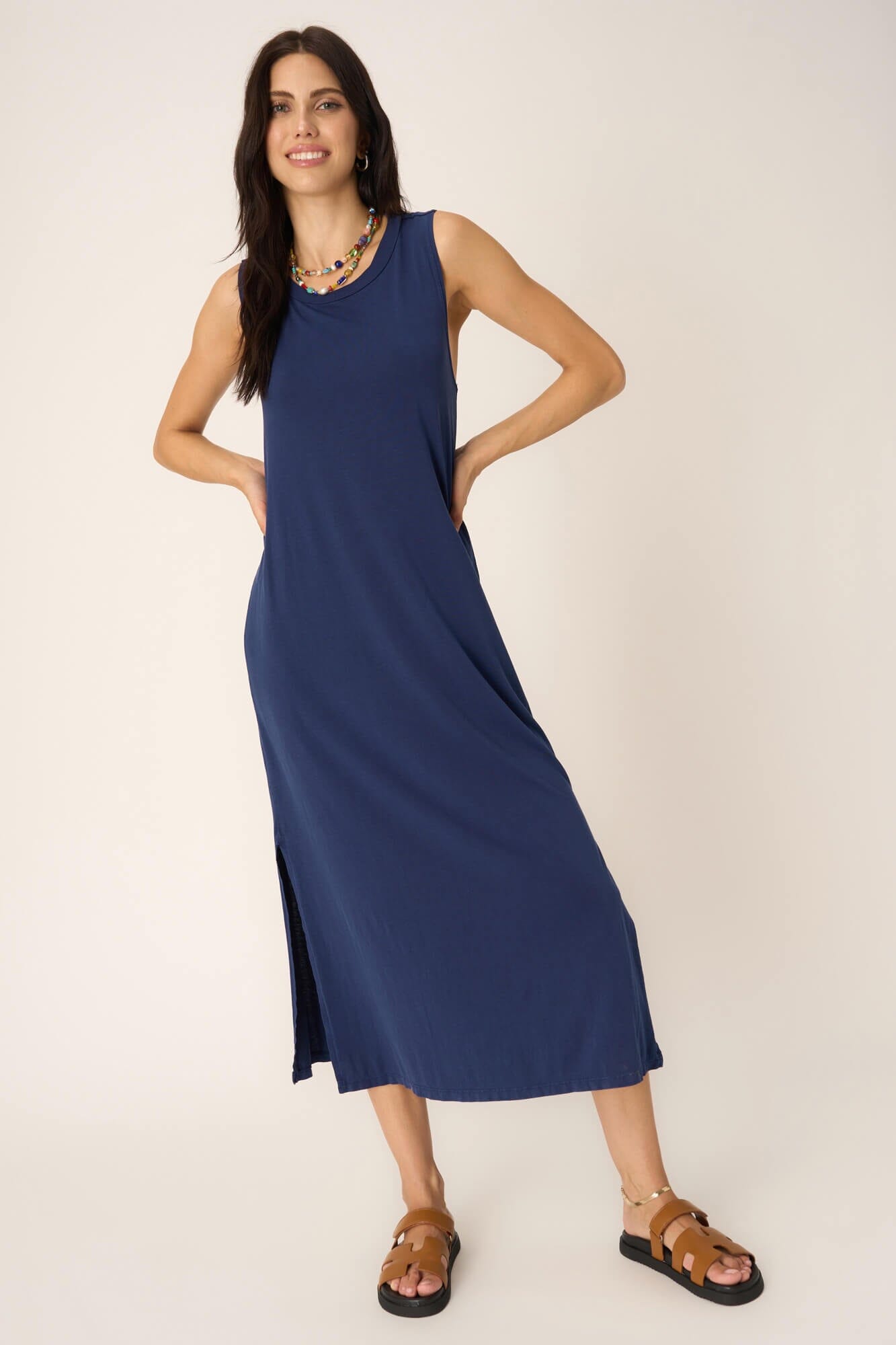 Darla Twist Back Washed Tank Dress DW Navy Bliss / XS by Project Social T
