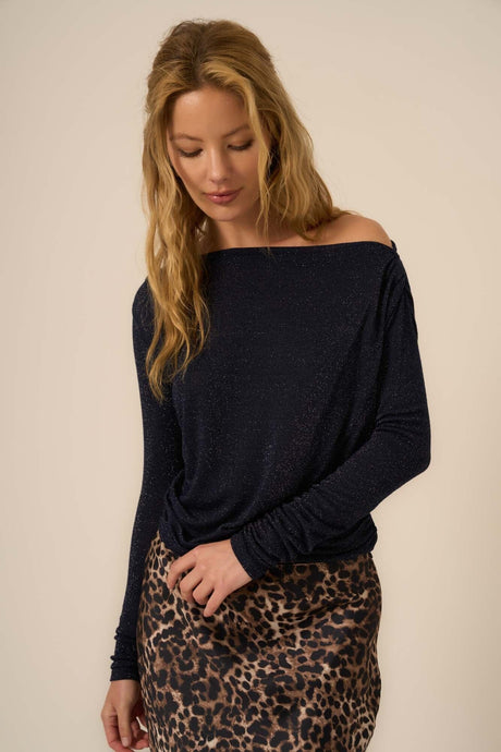 Feeling It Off Shoulder Lurex Long Sleeve LONG SLEEVE Project Social T 