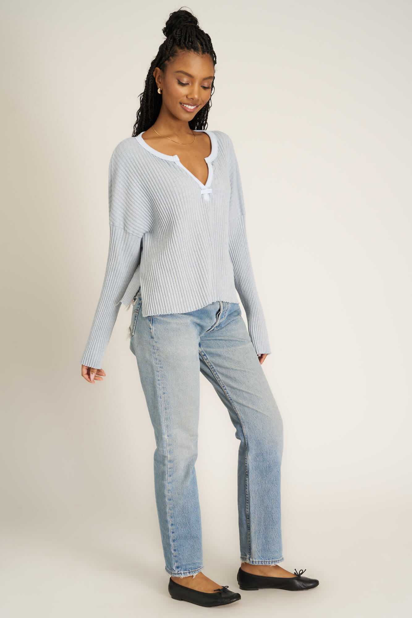 Sanna Boat Neck Sweater Rib Long Sleeve - Rich Indigo Sanna Boat Neck Sweater Rib Long Sleeve - Rich Indigo