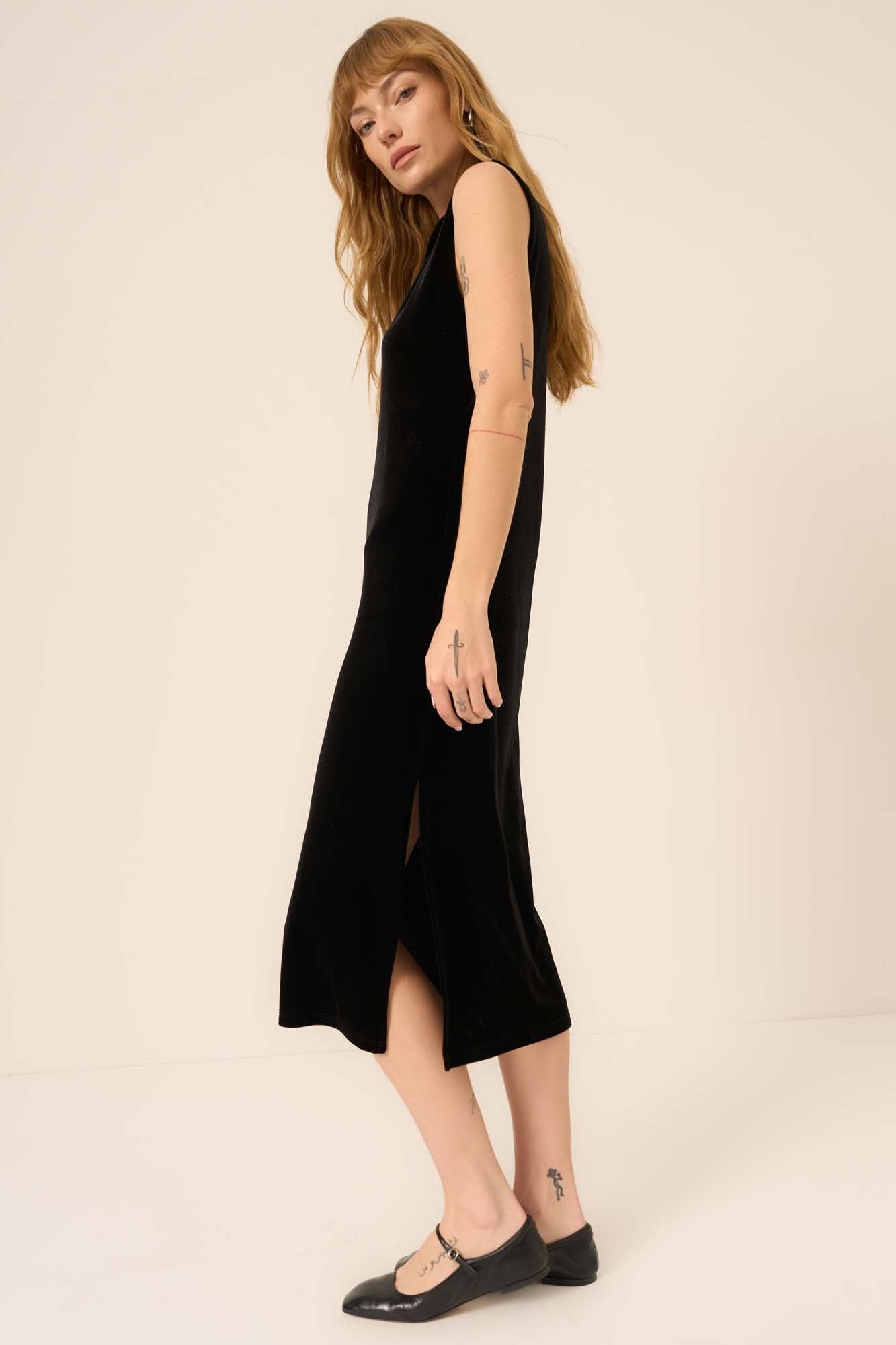 Heading Out Velvet Dress Black / XS by Project Social T Heading Out Velvet Dress Black / XS by Project Social T