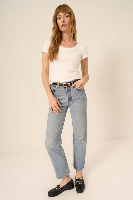 Julie Scoop Neck Sweater Rib Tee TEE Project Social T 