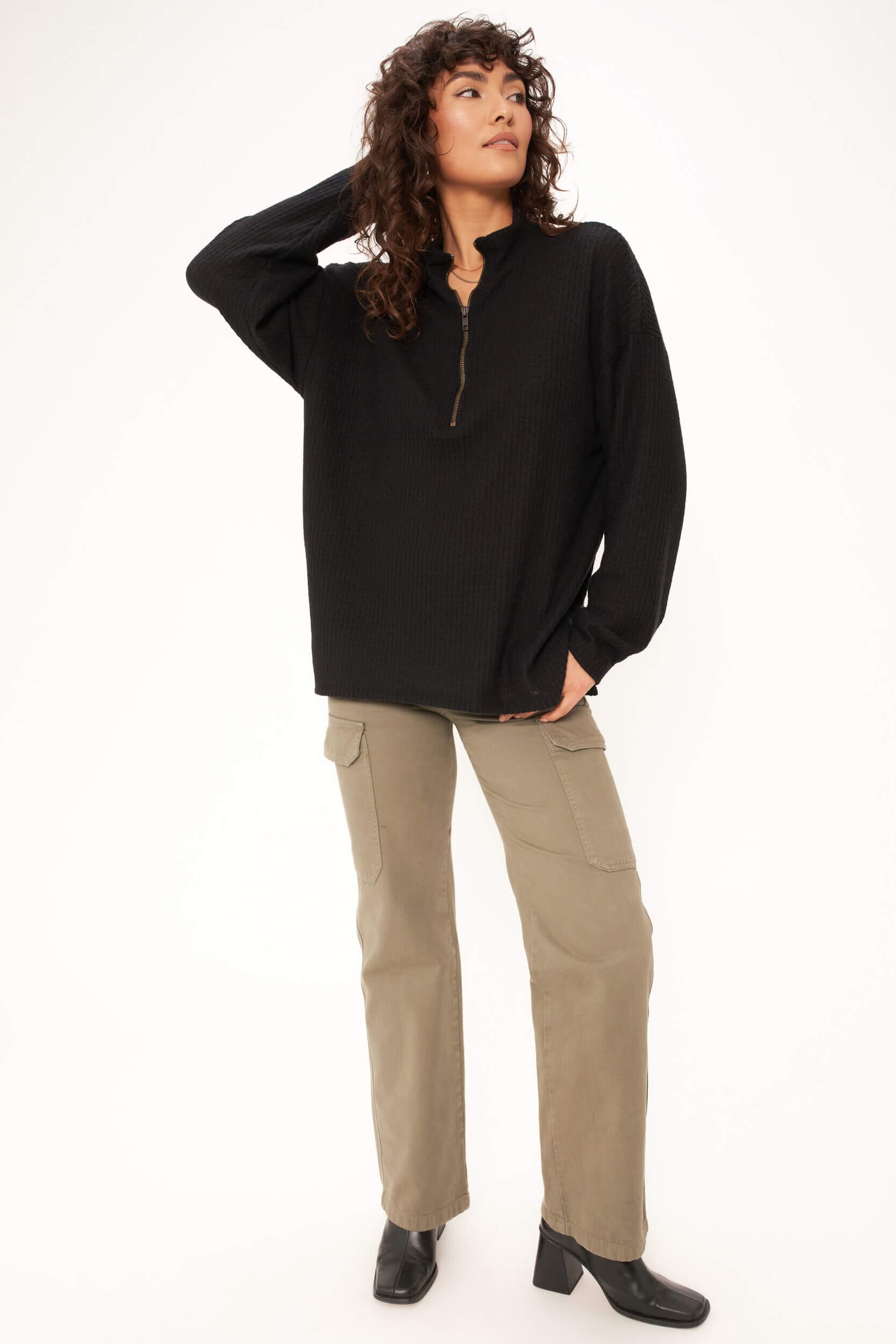 Last Kiss Cozy Half Zip Tunic – PROJECT SOCIAL T