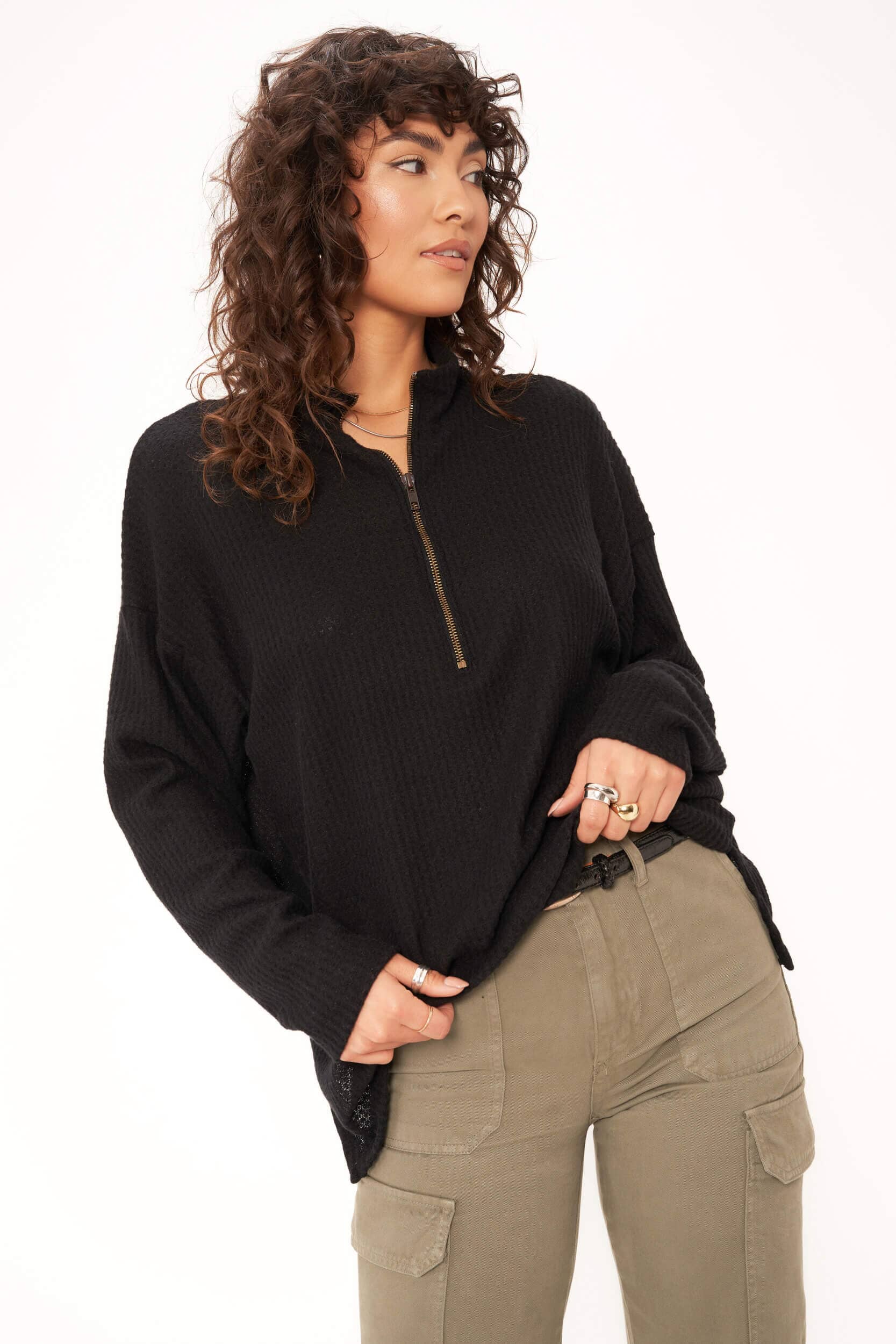 Last Kiss Cozy Half Zip Tunic – PROJECT SOCIAL T