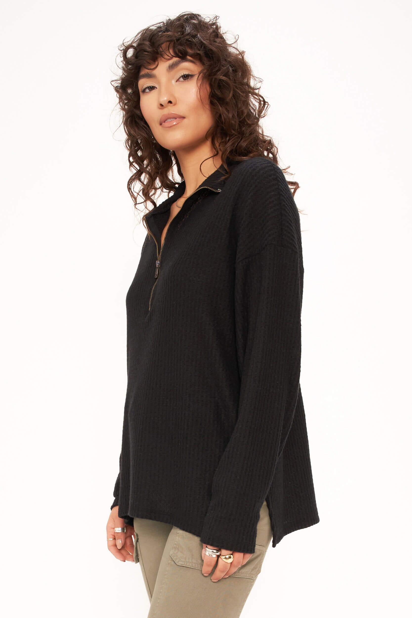 Last Kiss Cozy Half Zip Tunic – PROJECT SOCIAL T