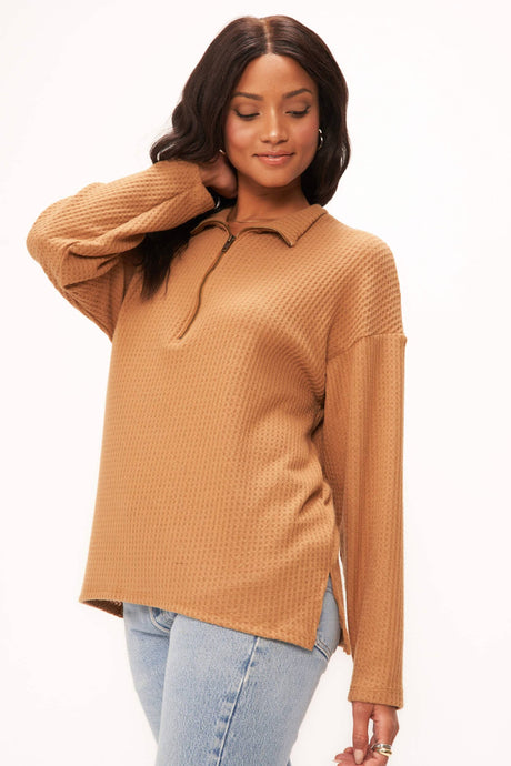 Last Kiss Cozy Half Zip Tunic LONG SLEEVE Project Social T 
