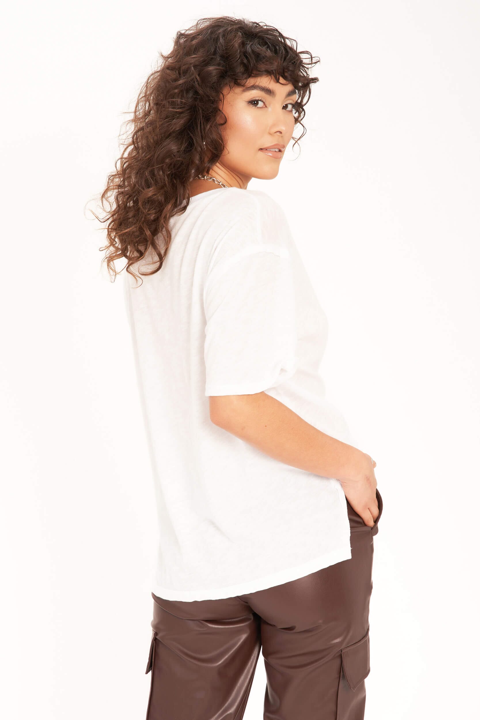 Lola Sheer Side Slit Relaxed Tee – PROJECT SOCIAL T