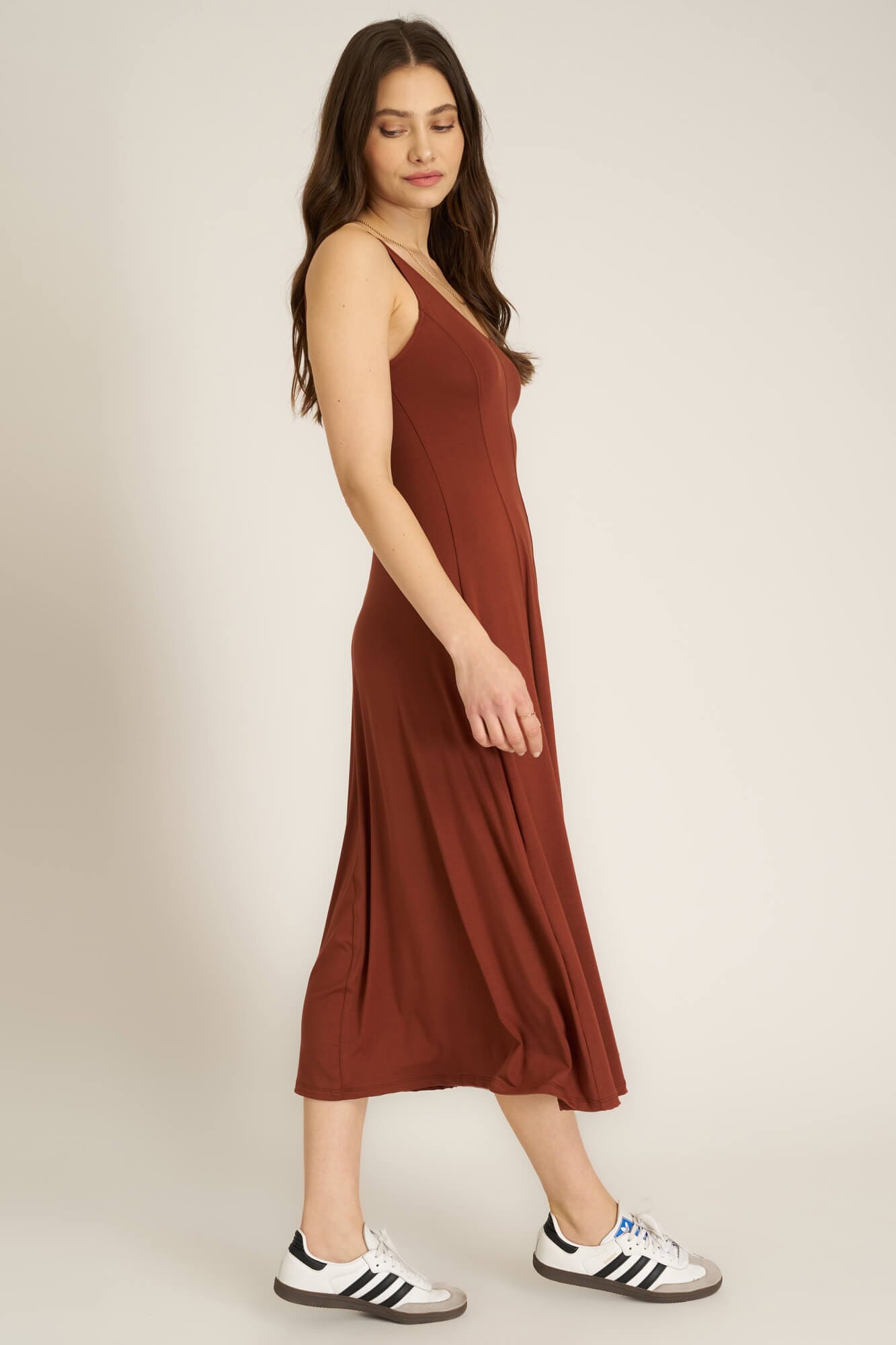 brown tank dress Loma Seamed Tank Dress Russet Brown / M by Project Social T