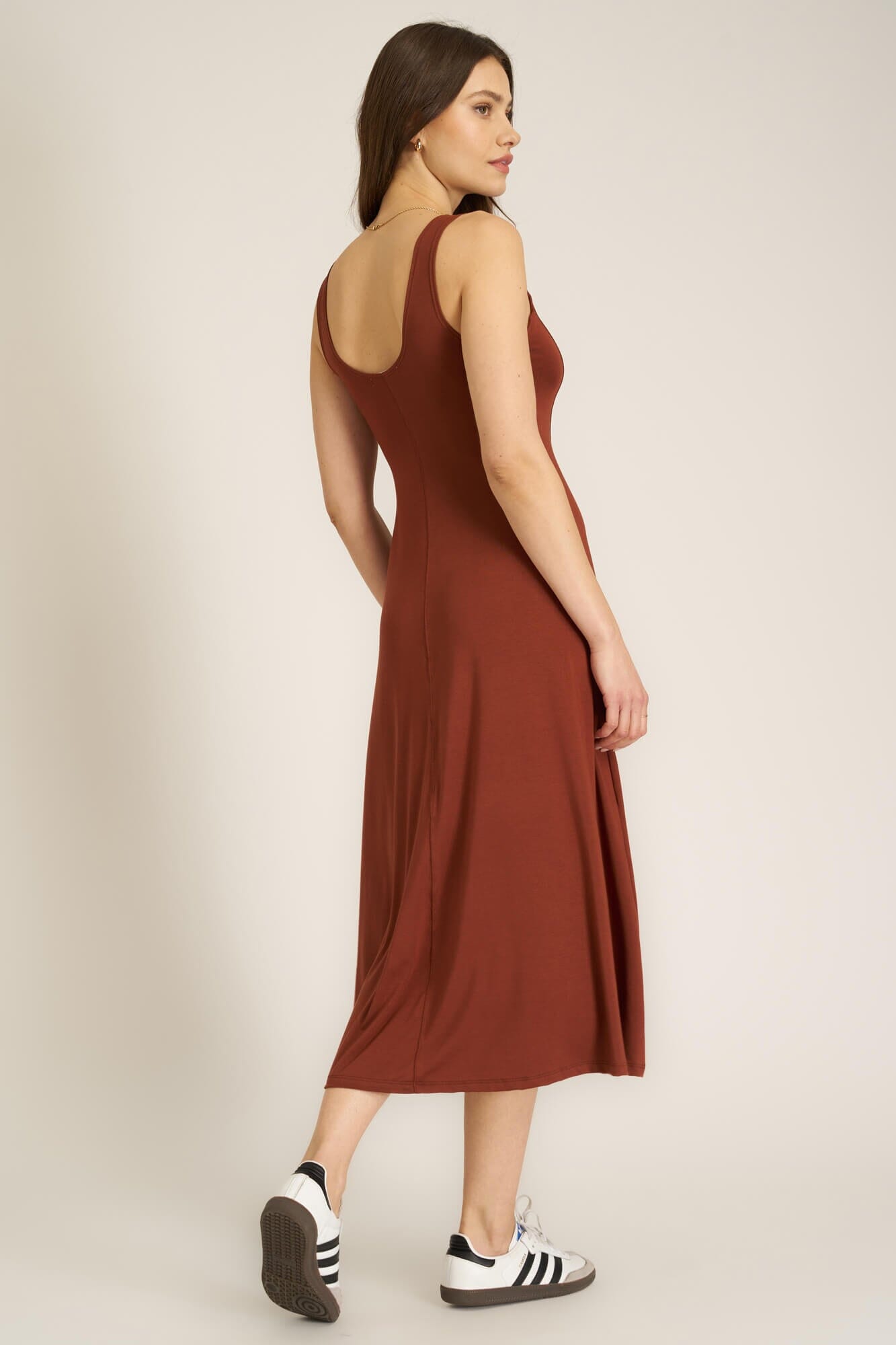 Loma Seamed Tank Dress Russet Brown / S by Project Social T Loma Seamed Tank Dress Russet Brown / S by Project Social T