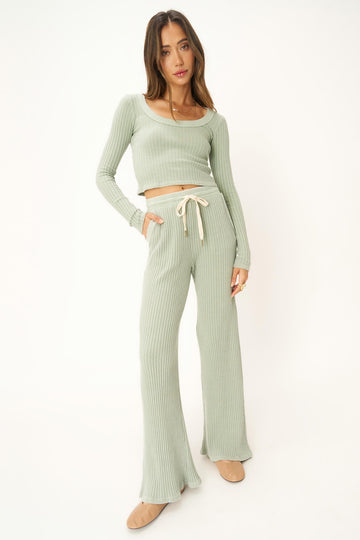Louise Washed Sweater Rib Pant in MW Endless Sky