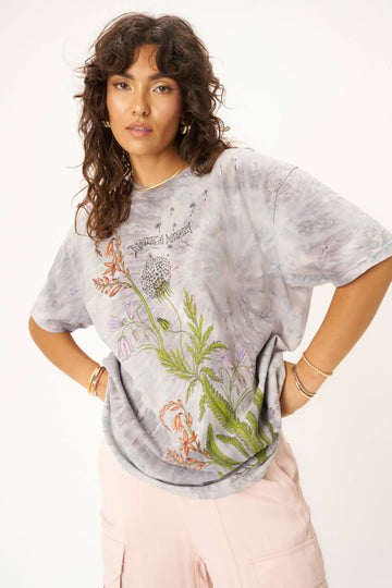 Make A Wish Dyed Relaxed Tee in Misty Skies