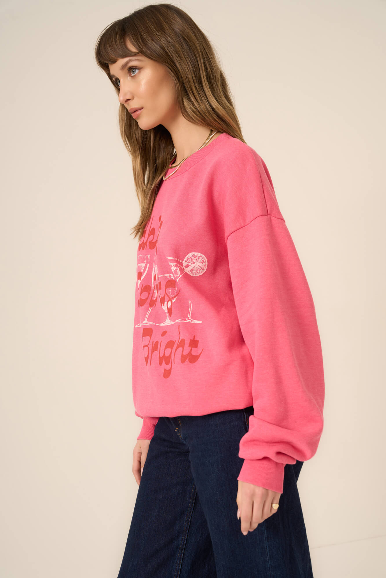 Making Spirits Bright Sweatshirt Raspberry Blossom PROJECT SOCIAL T