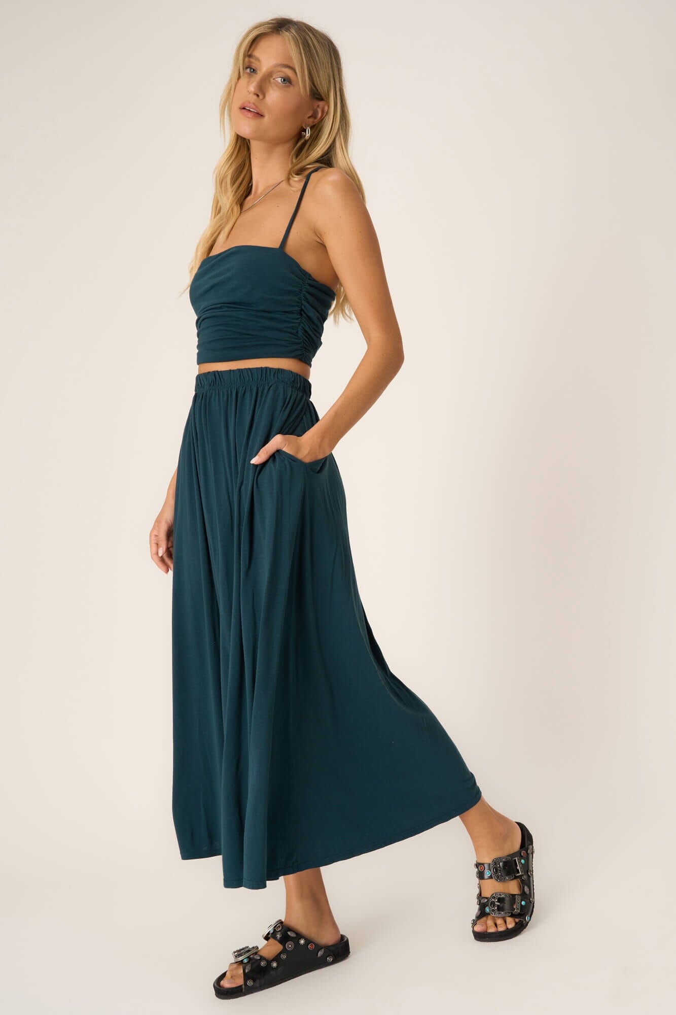Mykonos Volume Skirt Oceanic Teal / L by Project Social T Mykonos Volume Skirt Oceanic Teal / L by Project Social T