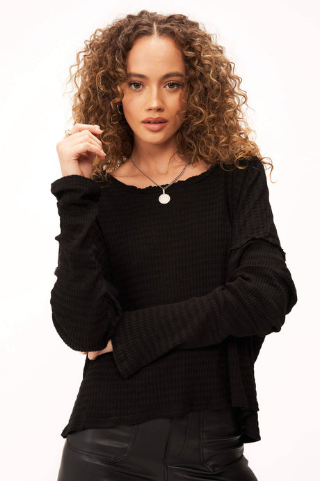 Nelly Low Back Striped Rib Long Sleeve LONG SLEEVE Project Social T 
