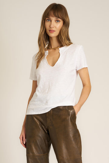 Plata Notched Tee in White