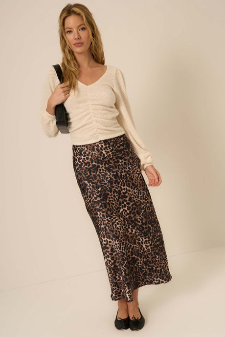 Raina Ruched Front Chenille V Neck Top LONG SLEEVE Project Social T 