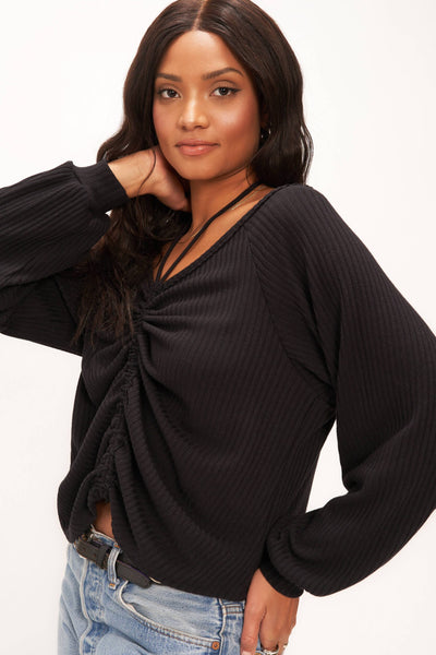 Remy Ruched Front Sweater Rib Long Sleeve – PROJECT SOCIAL T