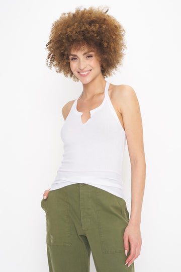 Riviera Rib Halter in White
