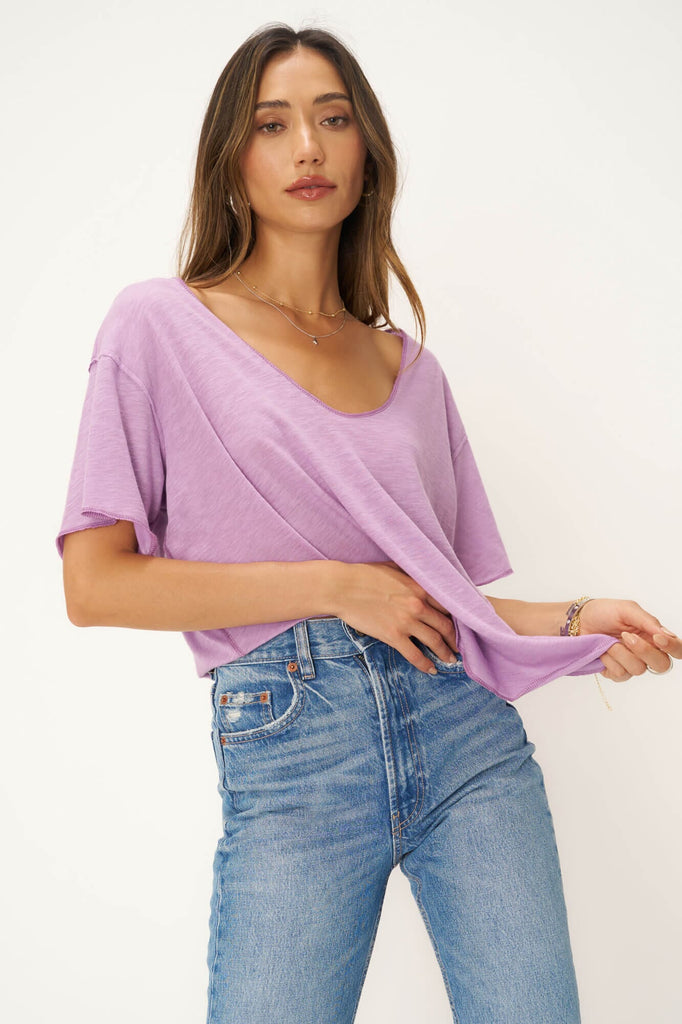 Project Social T - NELLY LOW BACK STRIPED RIB LONGSLEEVE main image 1