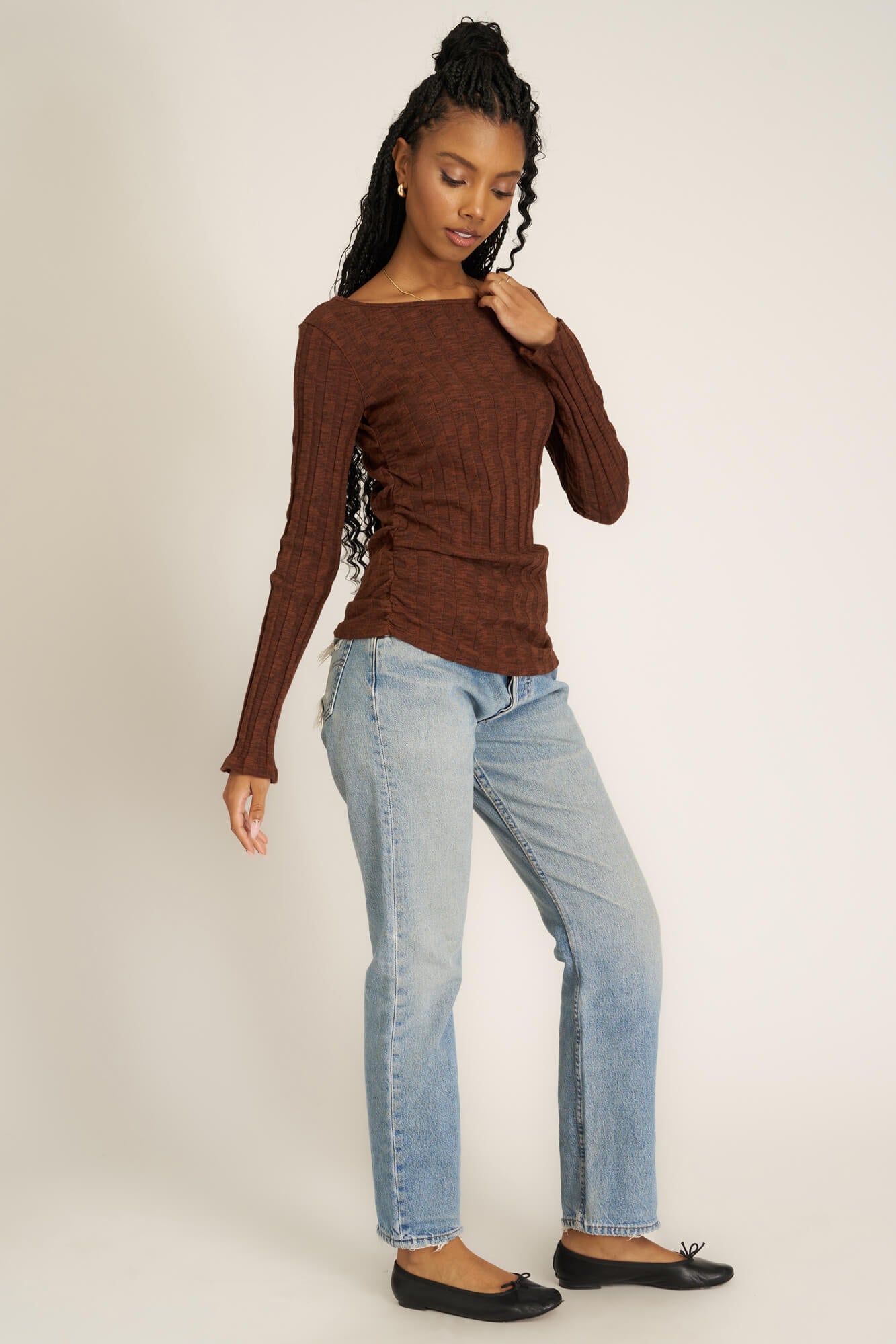 Boat neckline sweater on sale