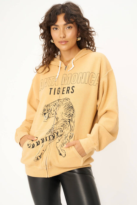 Santa Monica Tigers Zip Hoodie in DW Honey Mustard