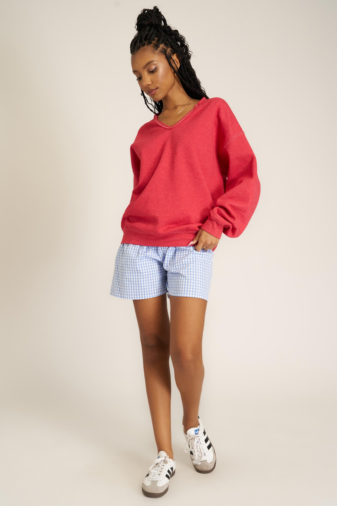 Scorpio Notch Neck Sweatshirt - Red Dahlia – PROJECT SOCIAL T