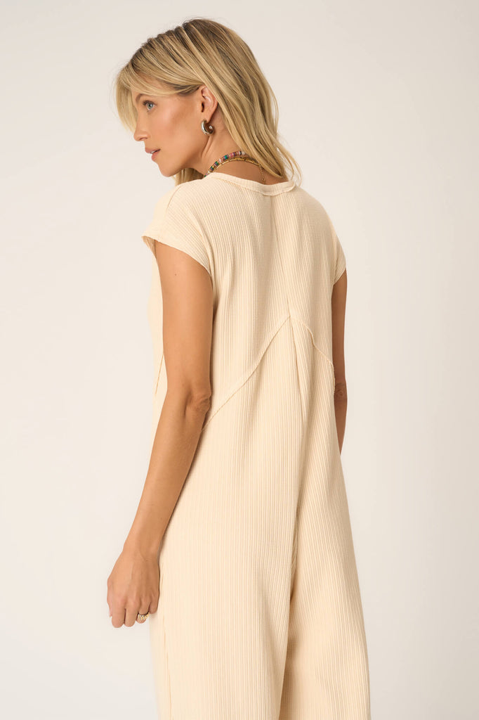 See Me Seamed Pointelle Jumpsuit in Chalk