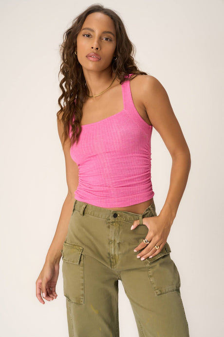 Soirée Side Ruched Tank in Love Potion Pink