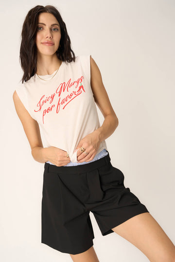 Spicy Margs Muscle Tank in Vintage White