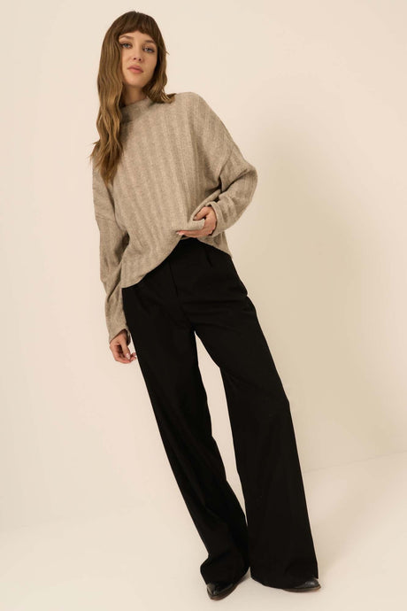 Stay With Me Brushed Rib Mock Neck LONG SLEEVE Project Social T 
