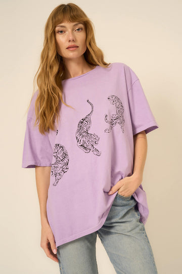 Tigers Oversized Tee in Blooming Lilac
