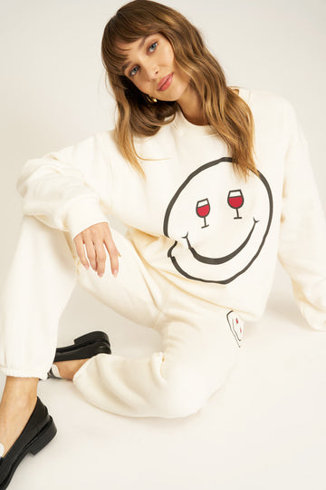 Wine Eyes Sweatshirt in Cozy Cream