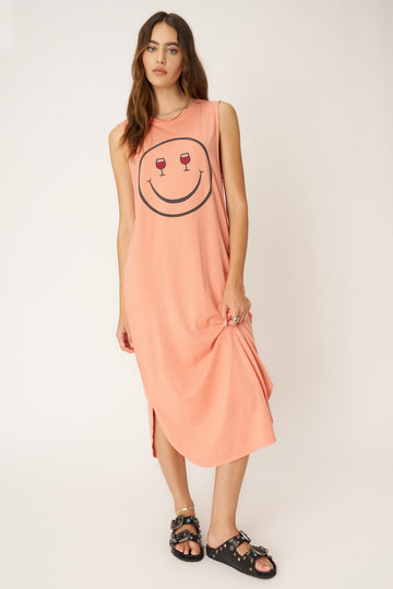 Wine Eyes Tank Dress in Papaya