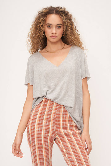 The Original Textured V - Heather Grey - PROJECT SOCIAL T